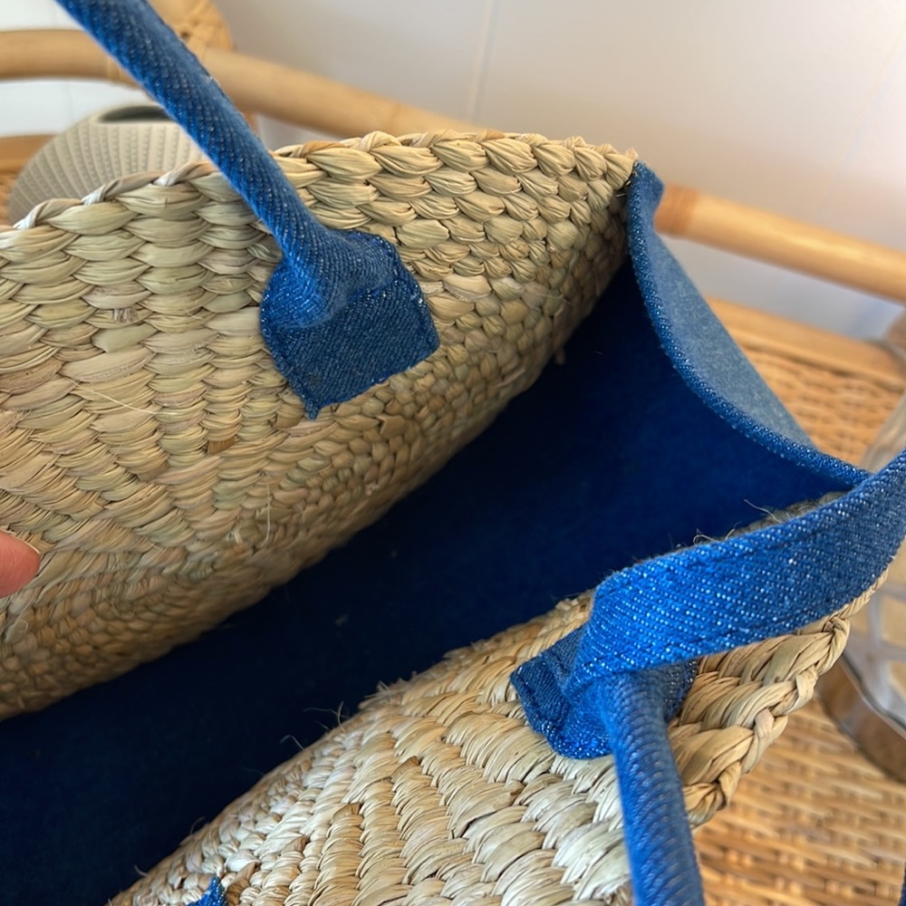 Universal Thread Large Jute Straw Circular Round Hand Bag Purse Tote Summer - Picture 3 of 5